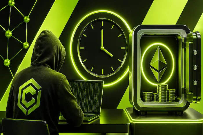 Cysic hacker bounty and Ethereum vault in green and black.